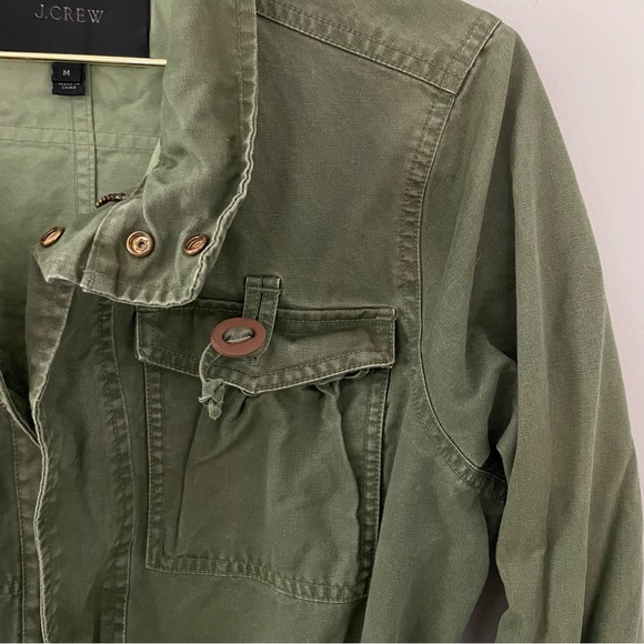J. Crew Army Green Full Zip and Snap Closure Utility Jacket with Pockets Size M - Picture 8 of 14